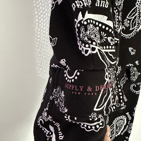 NWT Supply & Demand Black and White‎ Paisley Spray Jogger Sweatpant Men's XS - Picture 5 of 11